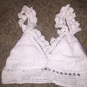 Crochet Crop Top - Lace Up Back